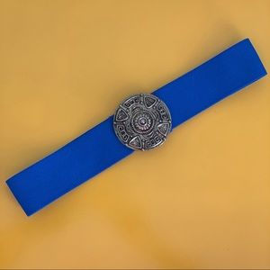 VINTAGE VTG 1980’s Blue Elastic Belt w/ Buckle